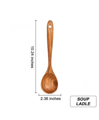 9-Piece Natural Teak Wooden Kitchen Utensils Set