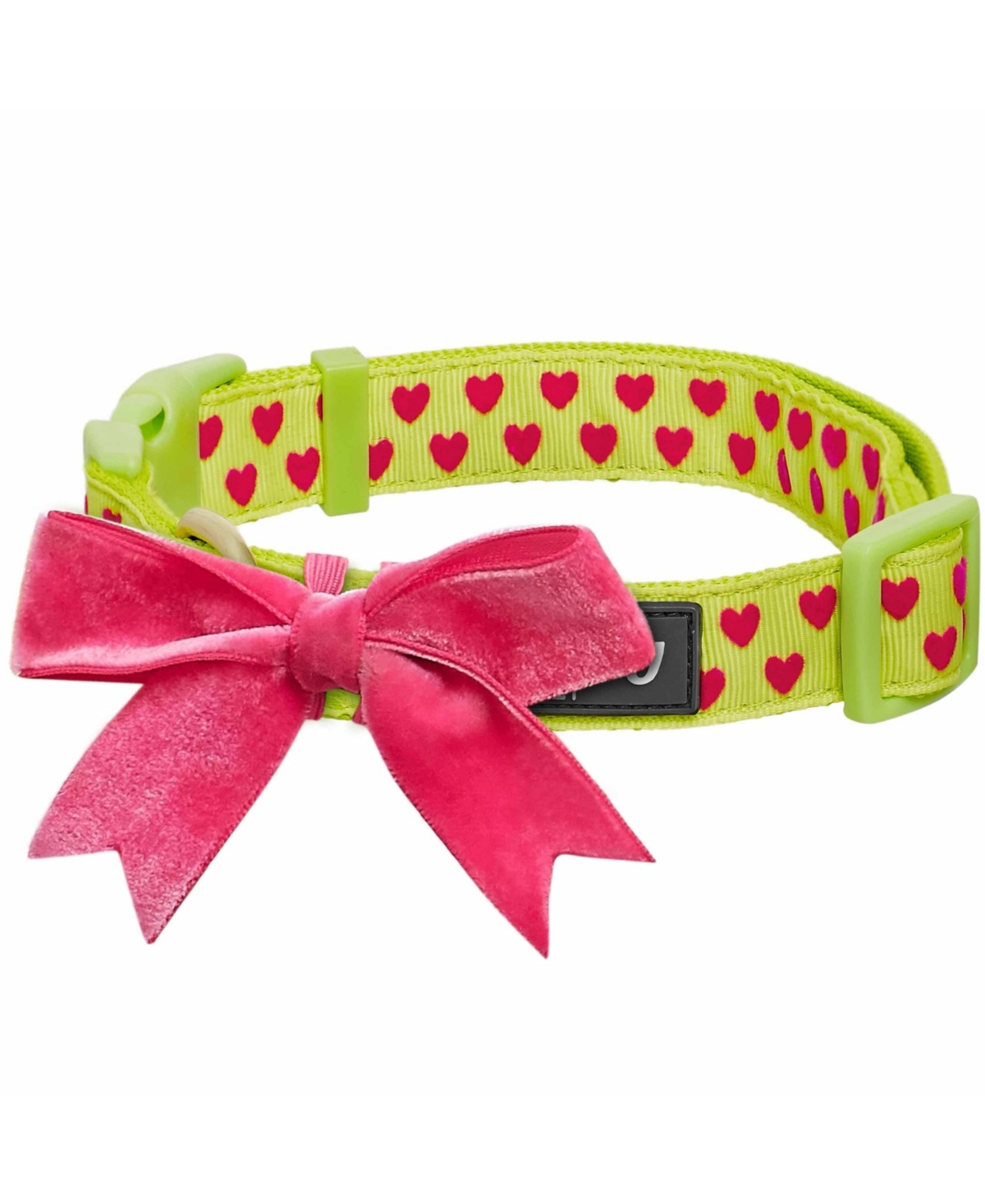 Blueberry Pet Velvety Polka Dot Dog Collar with Bow Baby Pink