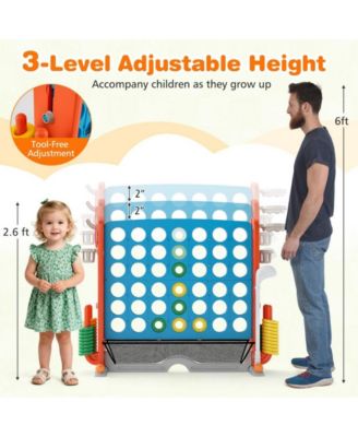 Jumbo 4 to Score Game with Ring Toss and Basketball Hoop