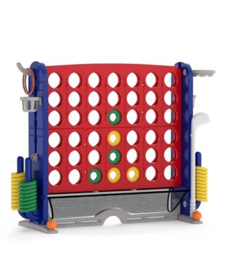 Jumbo 4 to Score Game with Ring Toss and Basketball Hoop