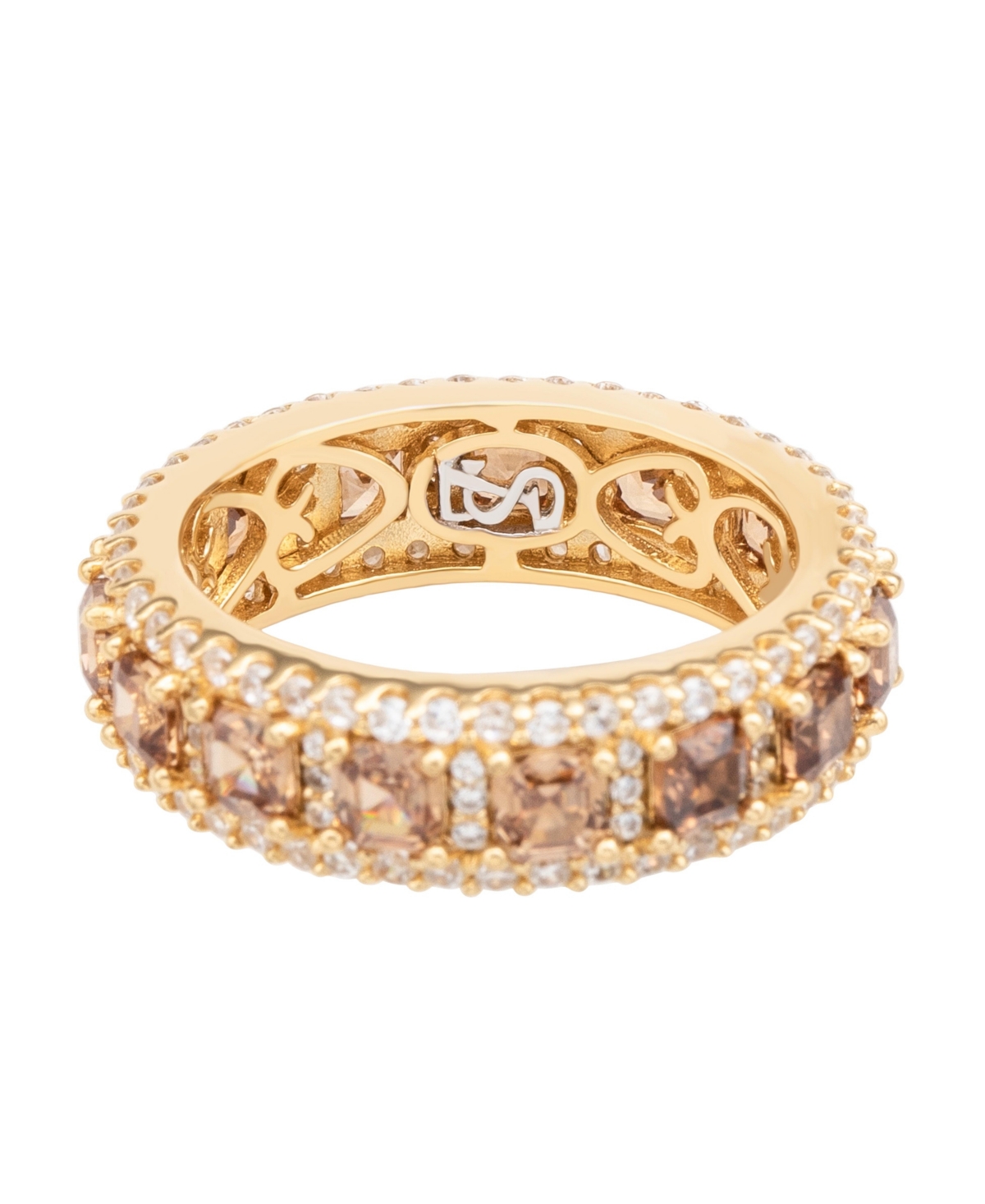 Suzy Levian Sterling Silver Cubic Zirconia Modern Eternity Band Ring