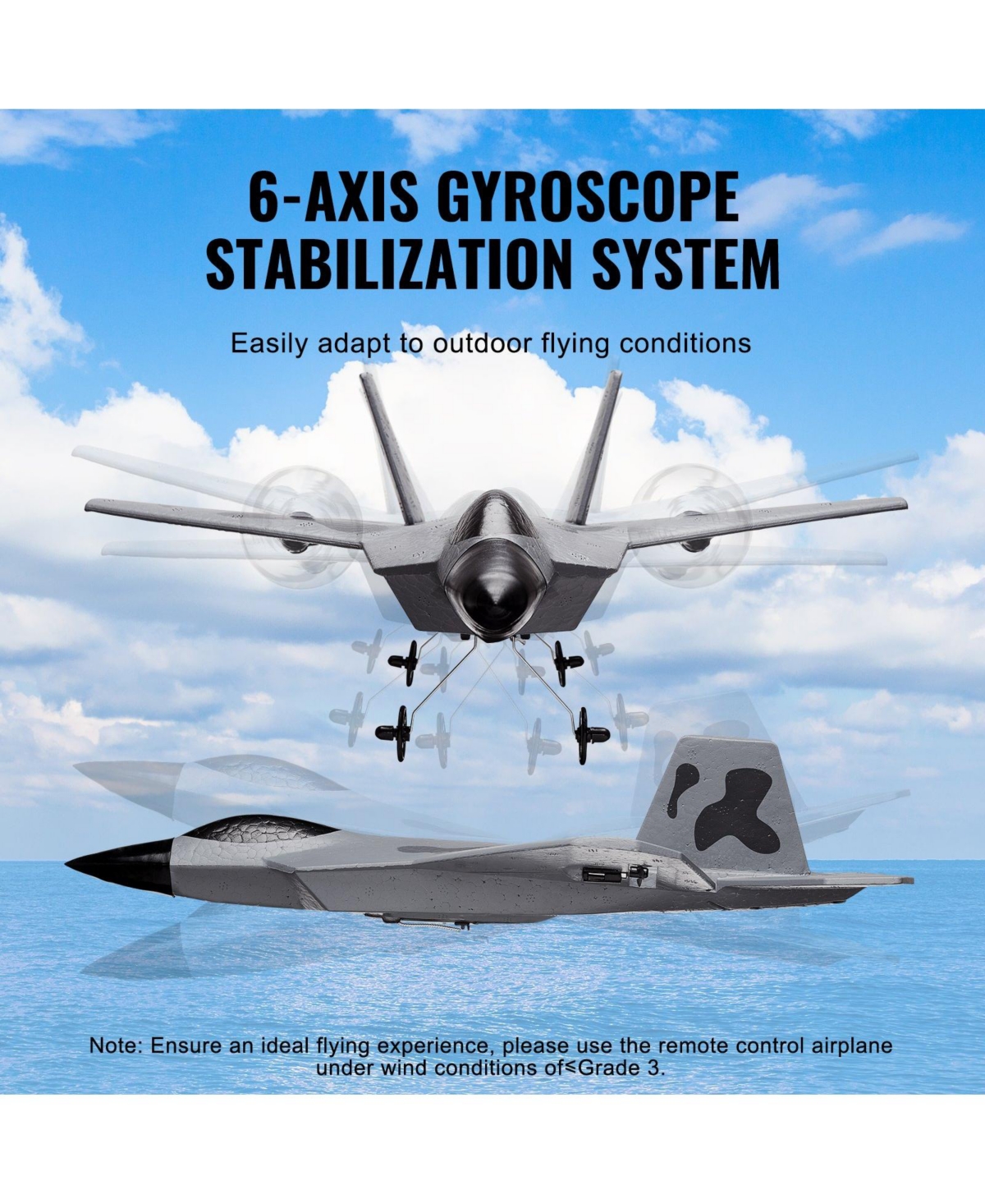 Mecale Rc Plane, 2.4GHz 2-Channel Fighter with 6-Axis Gyro, 2 Batteries, Ready-to-Fly Glider for Adults & Kids