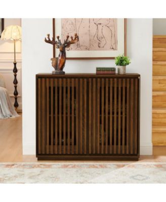 Mid Century Modern Storage Cabinet with 2 Outlet Holes