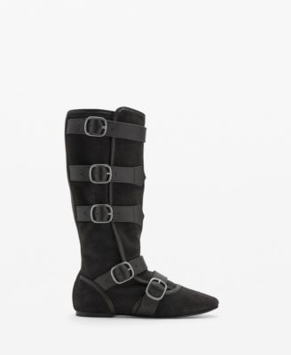 Women's Buckle Suede Boots