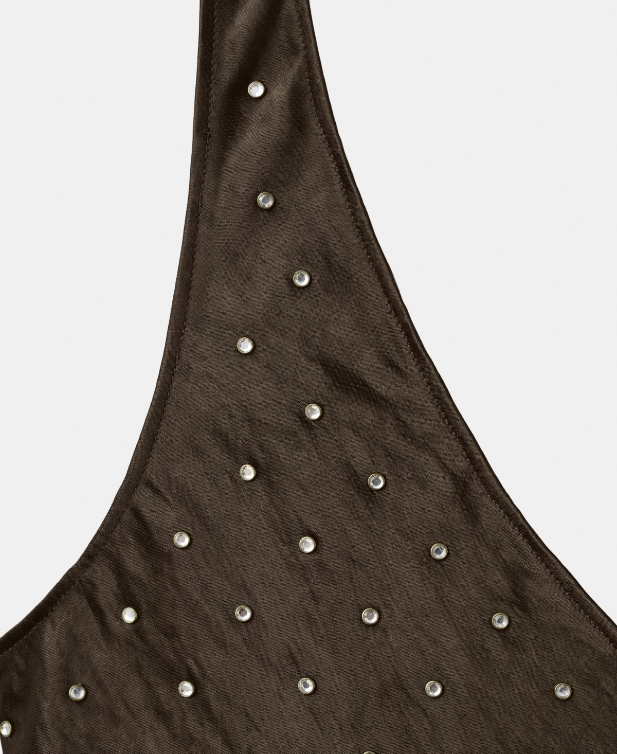 Mango Women's Crystals Satin Crinkled-Effect Top