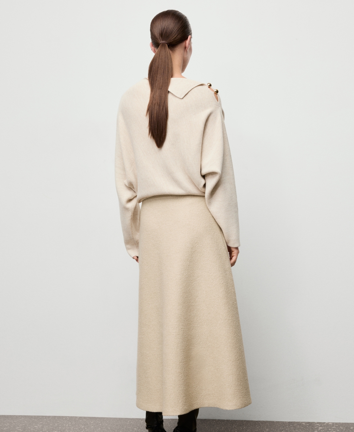 Mango Women's A-Line Wool Skirt