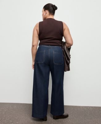 Women's Pockets Wide-Leg Jeans