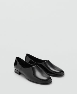 MANGO - Women's Patent Leather Flat Shoes