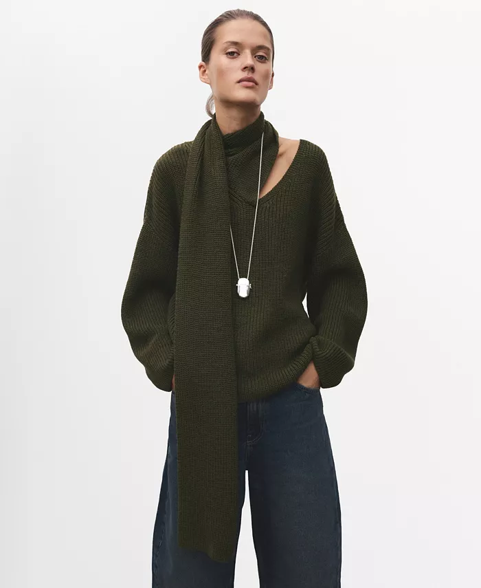 Women's Knitted Scarf Sweater