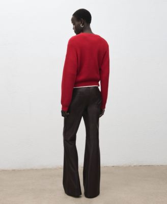 Women's Faux-Leather Flared Pants