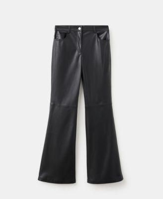 Women's Faux-Leather Flared Pants