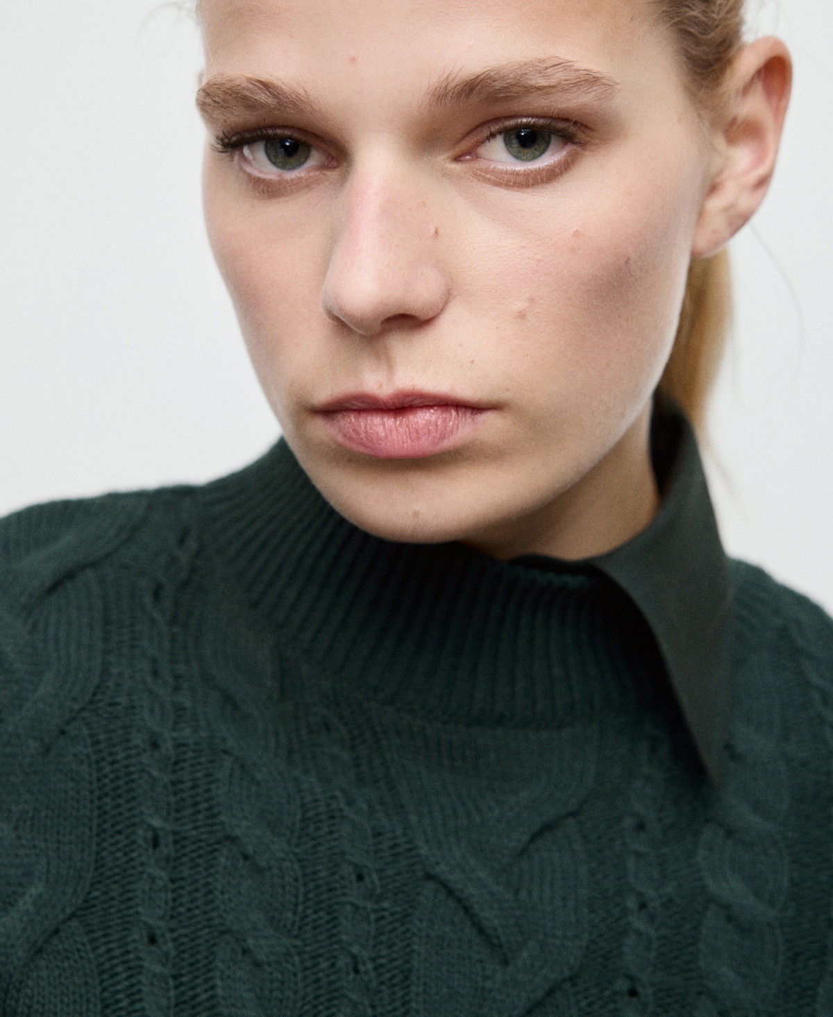 Mango Women's Perkins Neck Braided Sweater