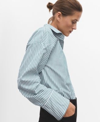 MANGO - Women's Oversize Striped Shirt