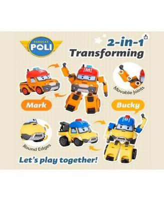 4" Transforming Robot - Bucky | Emergency Rescue Vehicle Action Figures | Kids Educational Pretend Play Toy