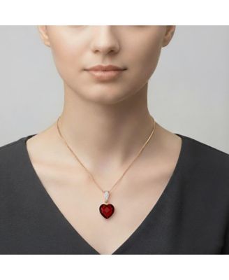 Women's Dazzling Heart-Shaped Cubic Zirconia Pendant Necklace