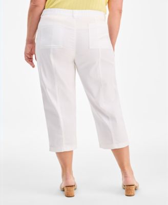 Plus Size Seam Utility Capri Pants