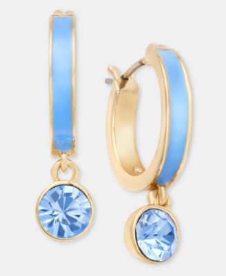 Color Crystal & Inlay Hoop Earrings