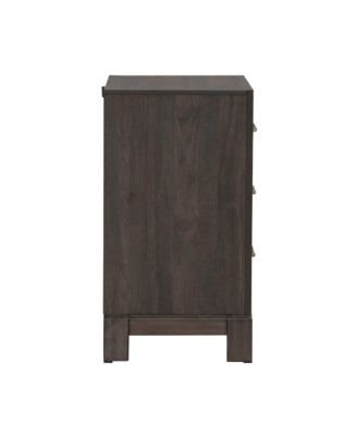 Modern Edge Bedroom Nightstand w/ Charging Station USB-A USB-C - Caffe