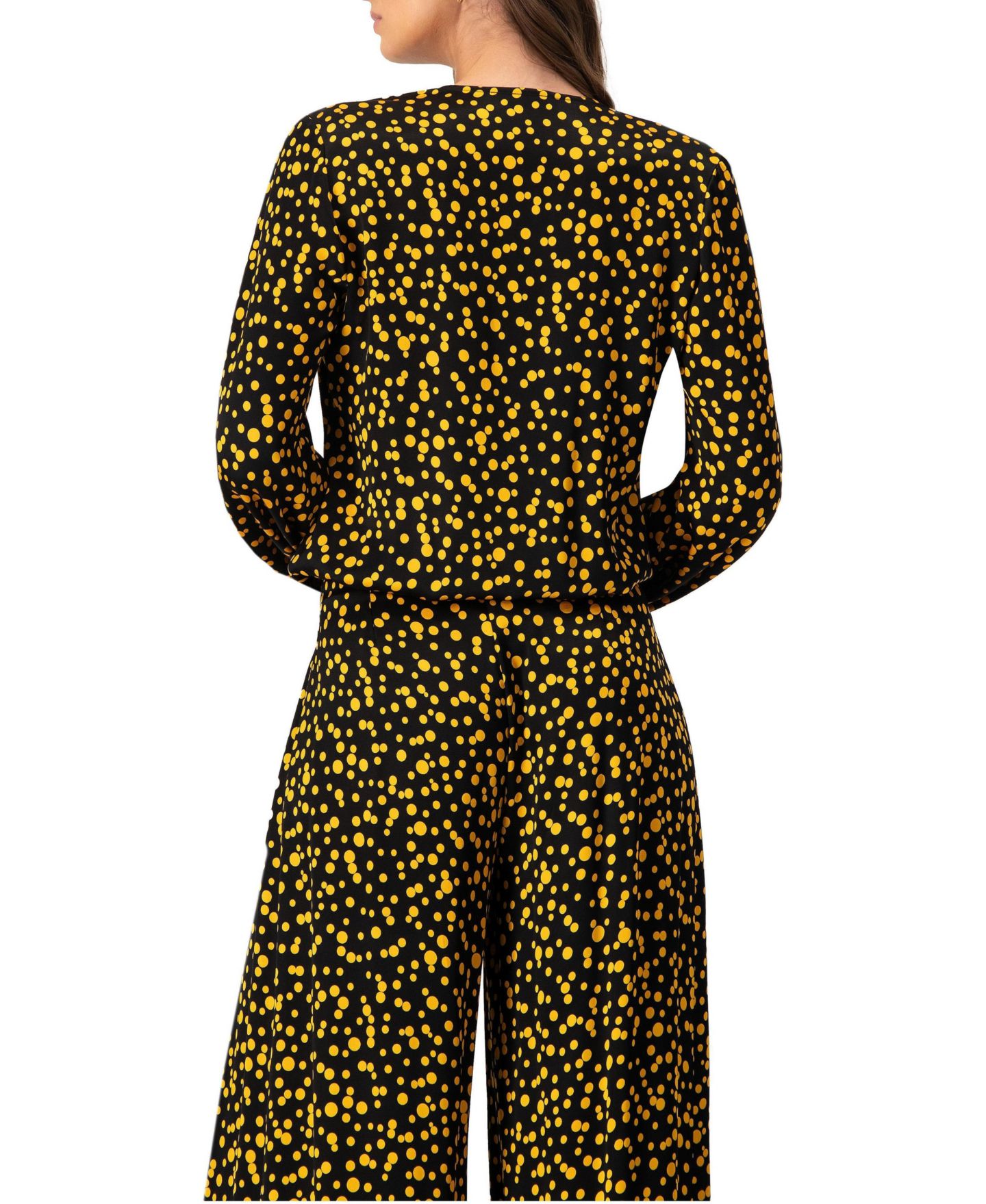 Женская блузка Ivonne Polka Dot Straight, цвет: Чёрный — фото 2