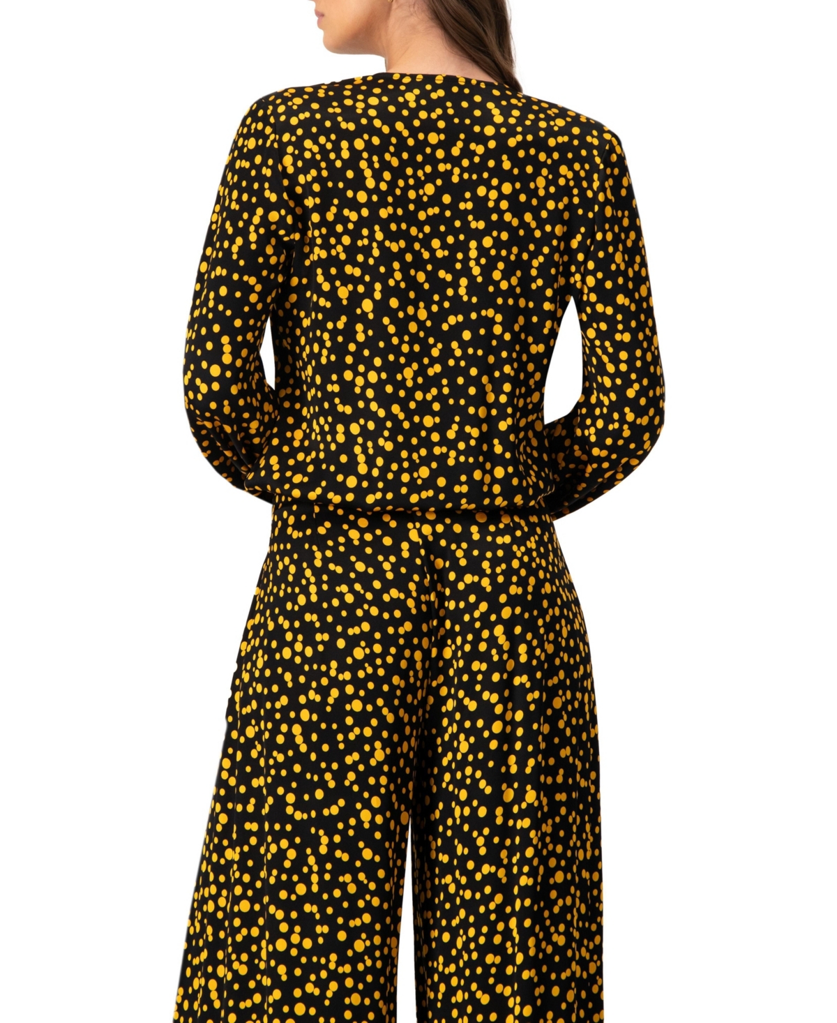 Ivonne Women's Polka Dot Straight Blouse