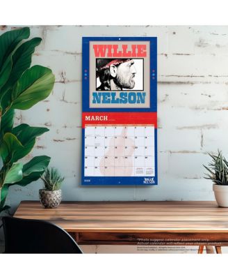 Willie Nelson OFFICIAL 2026 12 x 24 Inch (Hanging) Monthly Square Wall Calendar Plastic-Free