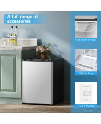 2.6 Cu. Ft Mini Fridge with Freezer, Single-Door Compact Refrigerator, 7 Settings Temperature Adjustable, 2 Removable Shelves