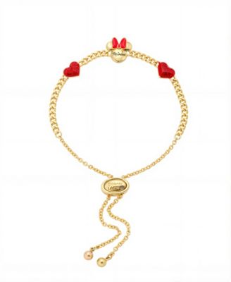 Minnie Mouse Enamel Heart Bolo Bracelet
