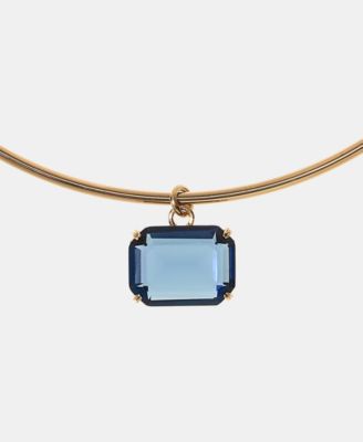 Gold-Tone Glass Solitaire Pendant Necklace, 16" + 3" extender