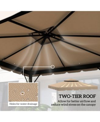 10' x 10' Double Roof Gazebo Replacement Canopy Top Cover,