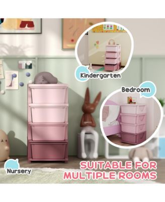 30" 4 Tier Kids Storage Unit Dresser Tower,