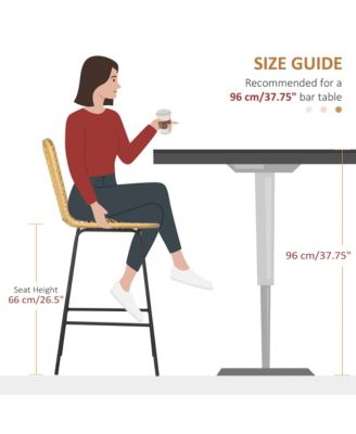 Modern Rat Bar Stools Set of 2 for Kitchen Seating