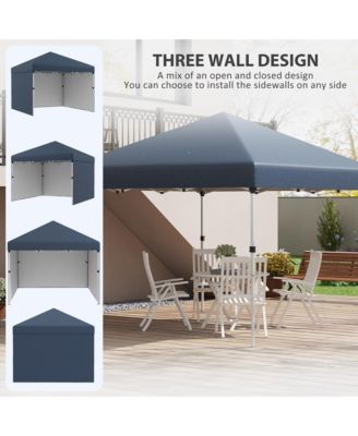 10' x 10' Pop Up Canopy with 3 Sidewalls and Carry Bag,