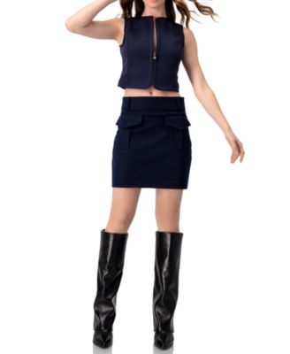 Women's Front-Zip Crop Top