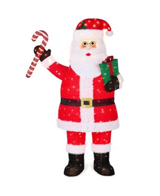 Lighted Pop-Up Santa Claus, Outdoor Christmas Holiday Decoration w/ LED Lights, Hat, Gift