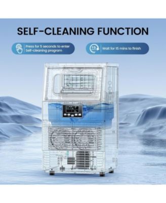 Commercial Ice Maker Machine,66Lbs/24H Stainless Steel Undercounter Ice Maker with 8Lbs Storage Capacity,Self-Cleaning Freestanding Ice Machine