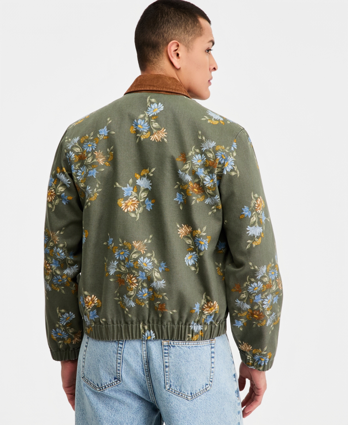 Sun + Stone Men's Floral Bunches Printed Zip Jacket, Macy's Exclusive
