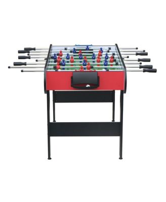 5FT Red MDF Foosball Soccer Table with Steel Rods and 4 Balls, Indoor Football Game Table for Family Recreation or Game Rooms - Rbied