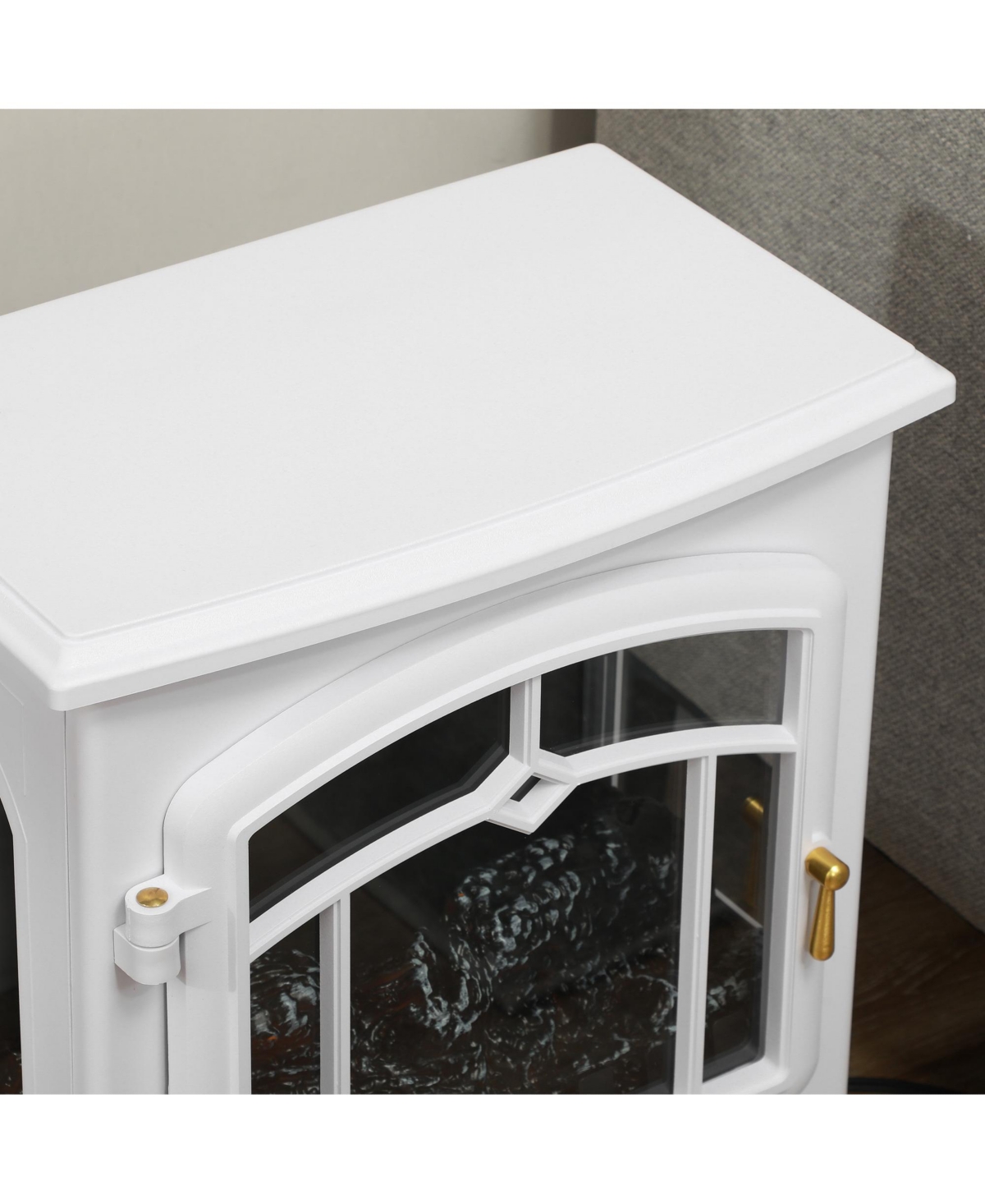 Homcom 22" Electric Fireplace Stove with 3-Sided Realistic Flame