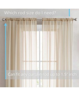 Essentials Sheer Voile Window Treatment Rod Pocket Curtain Panels - Set Of 4
