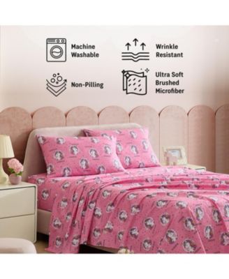 Printed Kids Bed Sheets - Multi Piece - Patterned Bed Sheet Set - Wrinkle Resistant & Ultra Soft - For Mattresses up to 15 Inches Deep