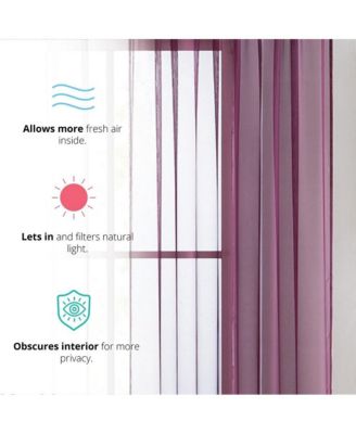 Essentials Sheer Voile Window Treatment Rod Pocket Curtain Panels