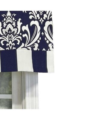 Ozbourne Style Banded 3" Rod Pocket Valance 50" x 16" Navy