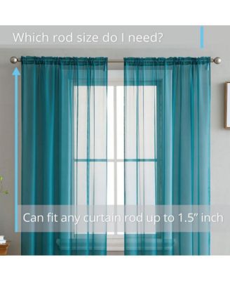 Essentials Sheer Voile Window Treatment Rod Pocket Curtain Panels - Set Of 4