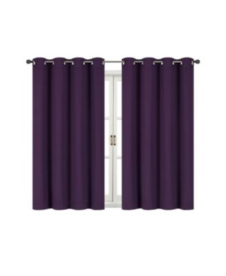 100% Thermal Blackout Bath and Kitchen Window Curtains - 50 in. W x 45 in. L, Red