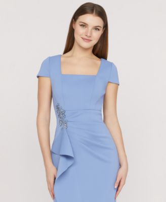 Women's Square Neck Front-Cascade Gown