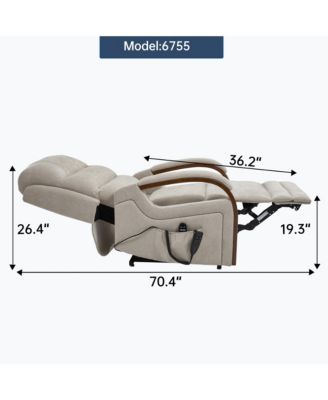 Streamdale Power Beige Chenille Lift Recliner w/ Heat & Massage