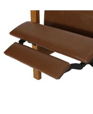 Streamdale Faux Leather Wood Hand Manual Club Recliner