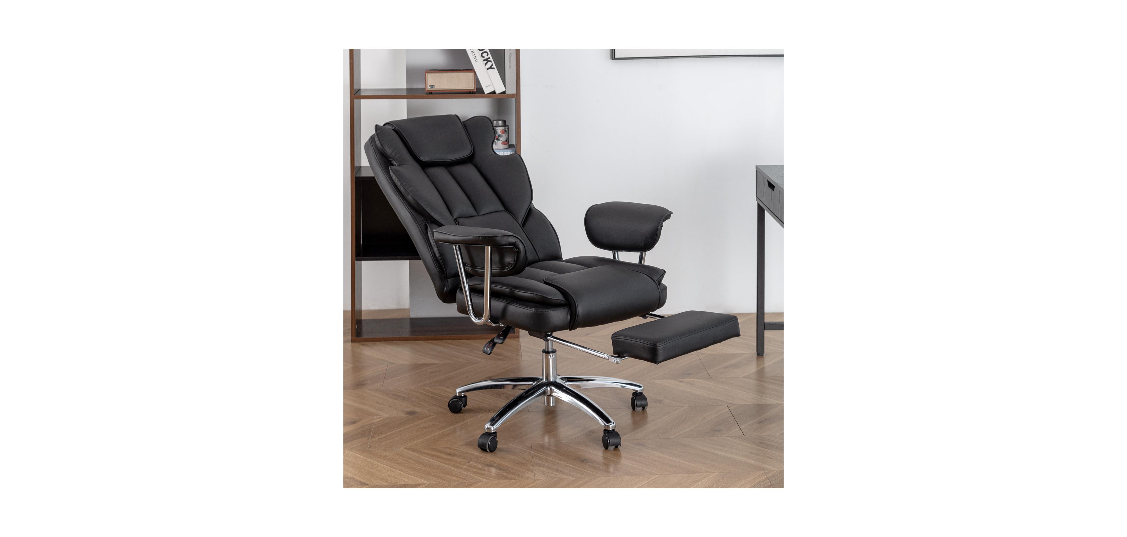 Streamdale Executive Chair with Footrest, Leather and Ergonomic