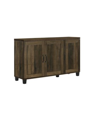 3 - Doors Cabinet with 6 Adjustable Shelves Particle Board Lamination 2.75in Leg Height