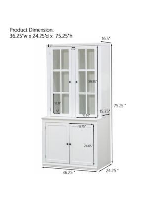 HD Glass Door Display Cabinet with Retro Modern Design Ample Storage and Expandable Modular System